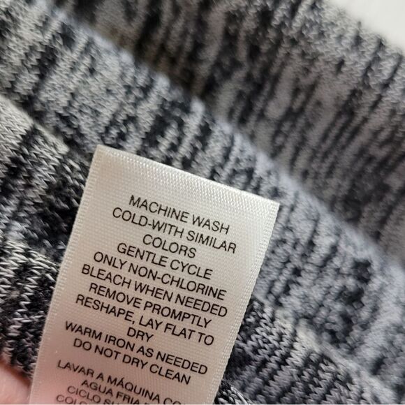 White House Black Market Gray Black Spacedye Soft Knit Faux Wrap Dress Size 4 - Picture 13 of 13